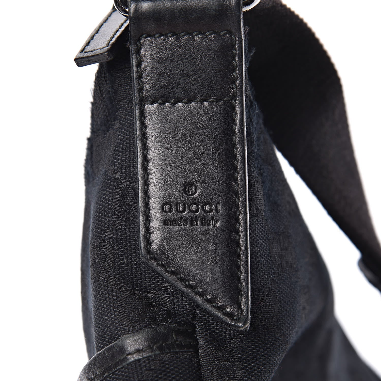 Gucci Monogram Calfskin Perforated Medium Flat Messenger Bag Black 15 of 17