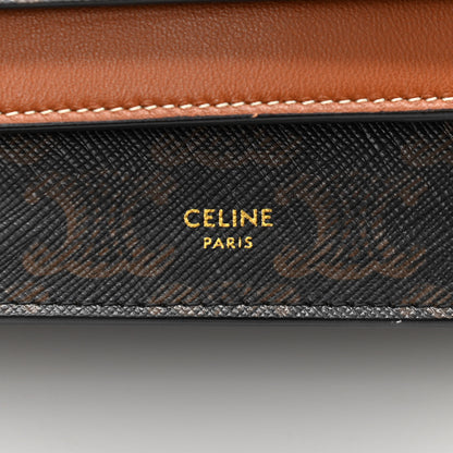 Celine Triomphe Canvas Lambskin Wallet On Strap Tan 6 of 12