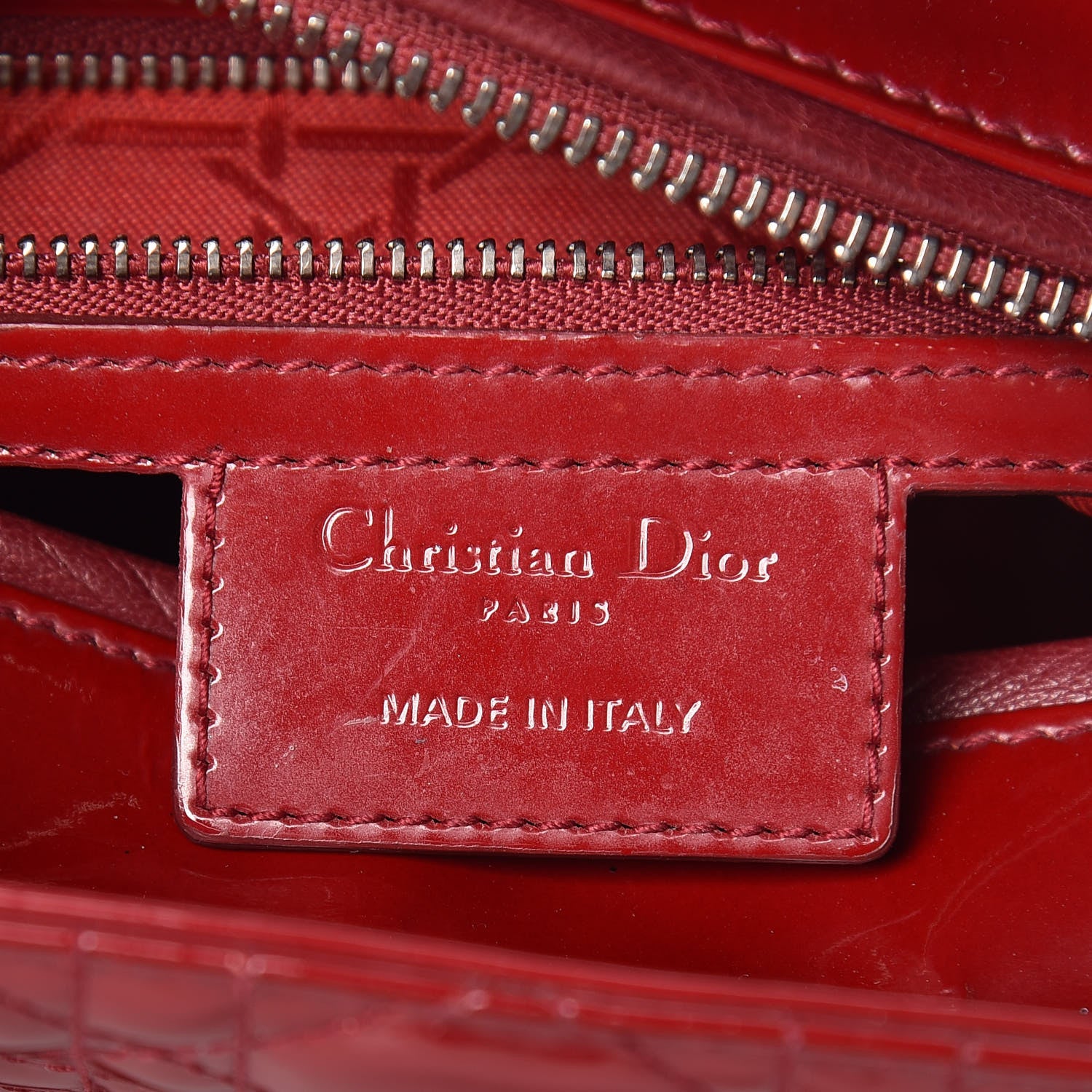 Christian Dior Patent Cannage Medium Lady Dior Red 8 of 13