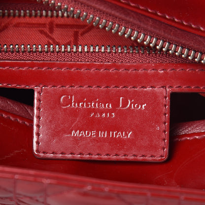 Christian Dior Patent Cannage Medium Lady Dior Red 8 of 13