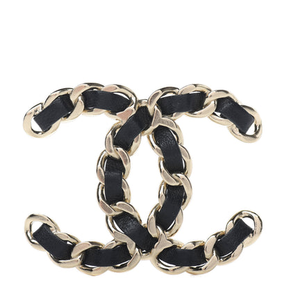 Chanel Lambskin Chain CC Brooch Black Gold 1 of 4