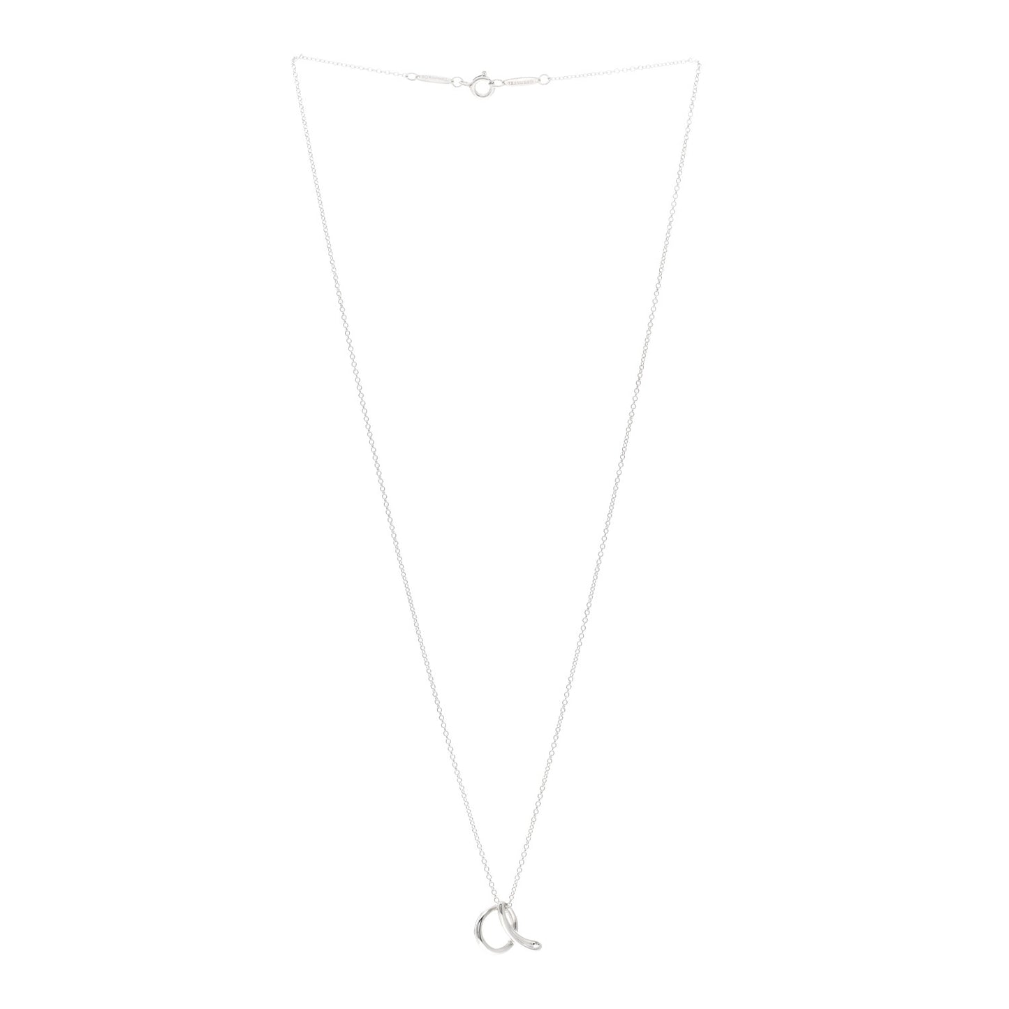 Sterling Silver Elsa Peretti Letter A Pendant Necklace