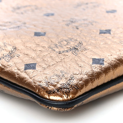 MCM Metallic Visetos Medium Crossbody Pouch Gold 4 of 10