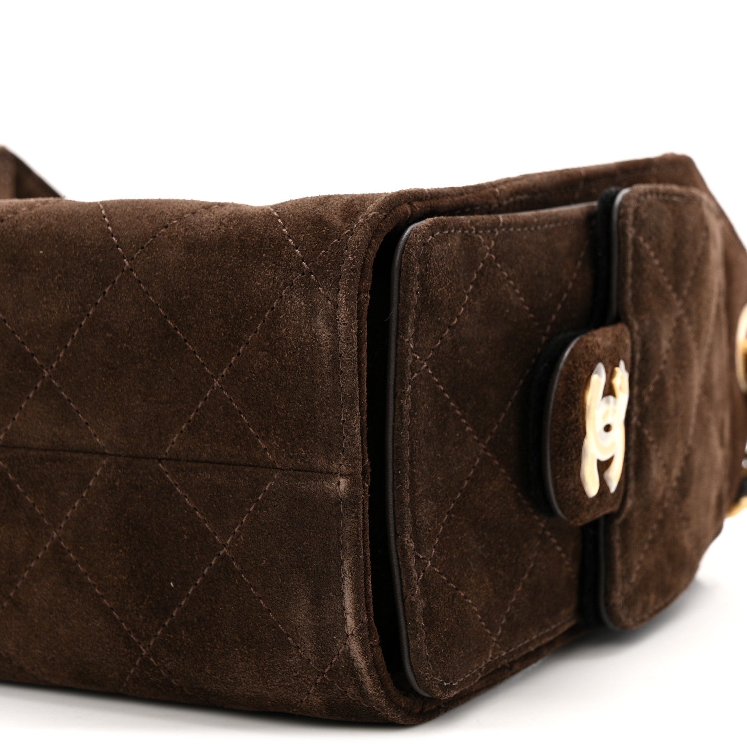 Chanel Suede Quilted Mini Chanel 25 Handbag Dark Brown 10 of 11
