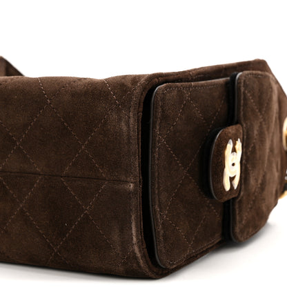 Chanel Suede Quilted Mini Chanel 25 Handbag Dark Brown 10 of 11