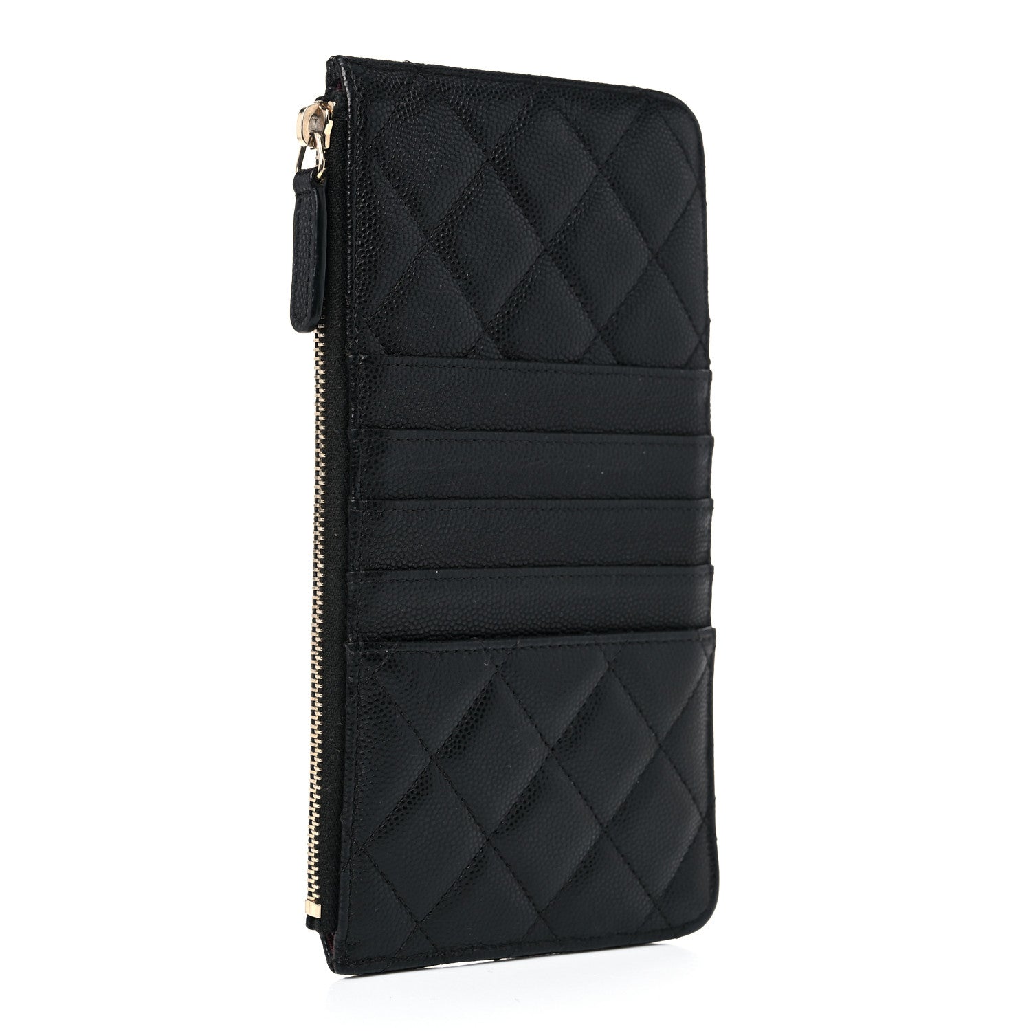 Chanel Caviar Quilted Classic Flat Wallet Pouch Black 3 of 9