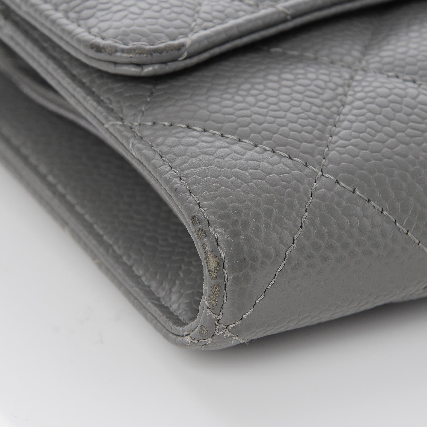 Chanel Caviar Quilted Large Flap Wallet Grey 10 of 11