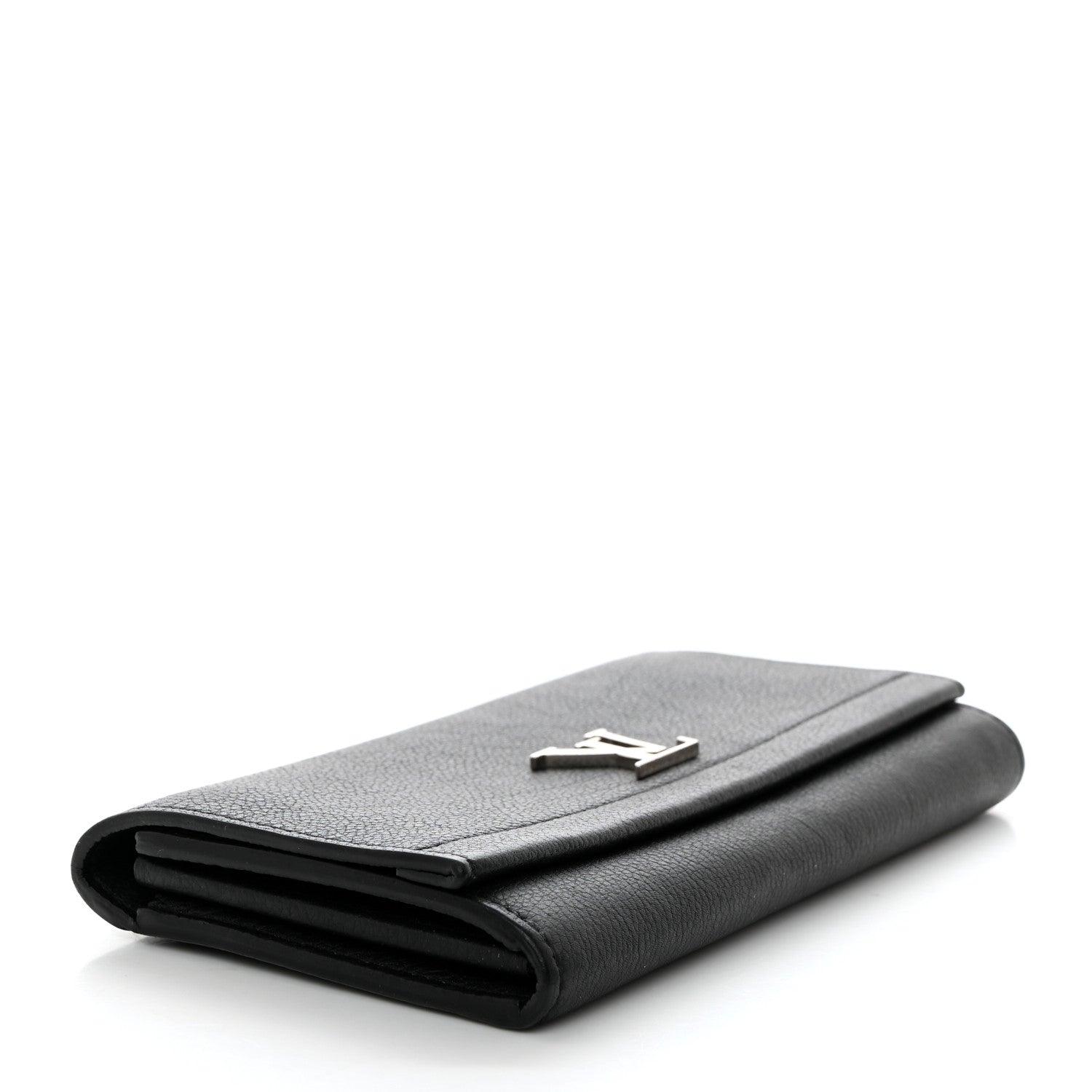 Louis Vuitton Calfskin Lockme II Wallet Black 4 of 8