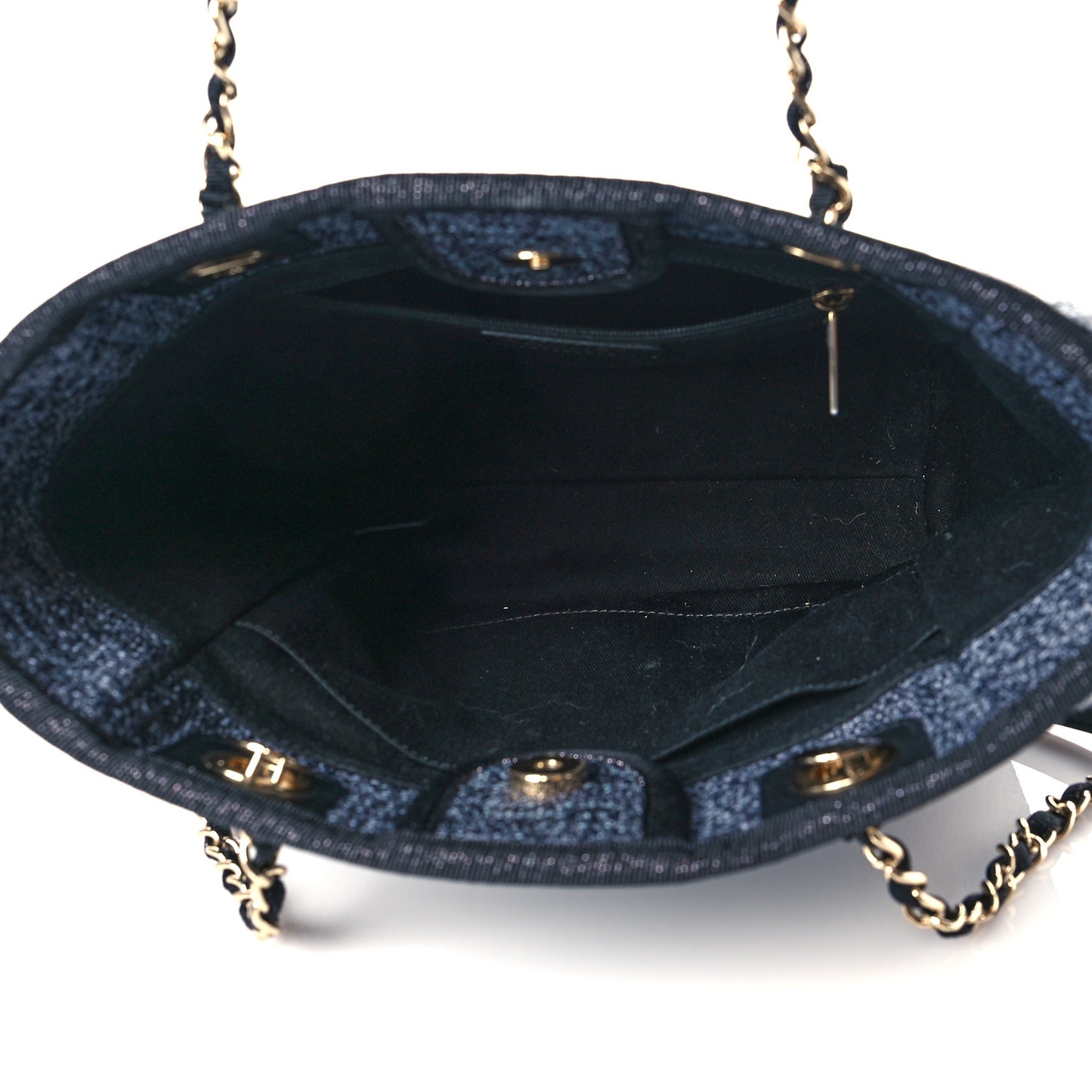 Lurex Boucle Mini Deauville Tote Black