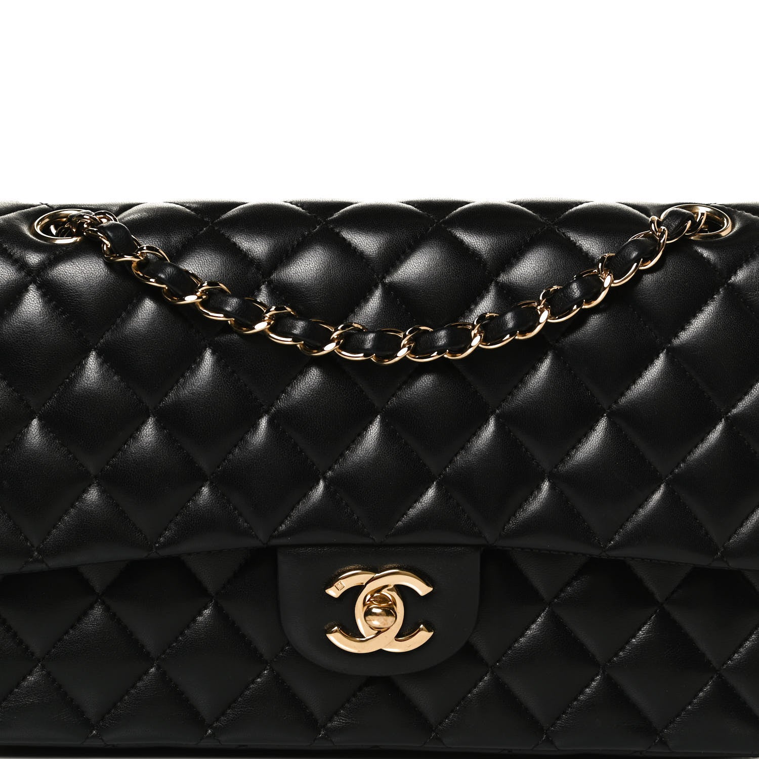 Chanel Lambskin Quilted Medium Double Flap Black 8 of 13
