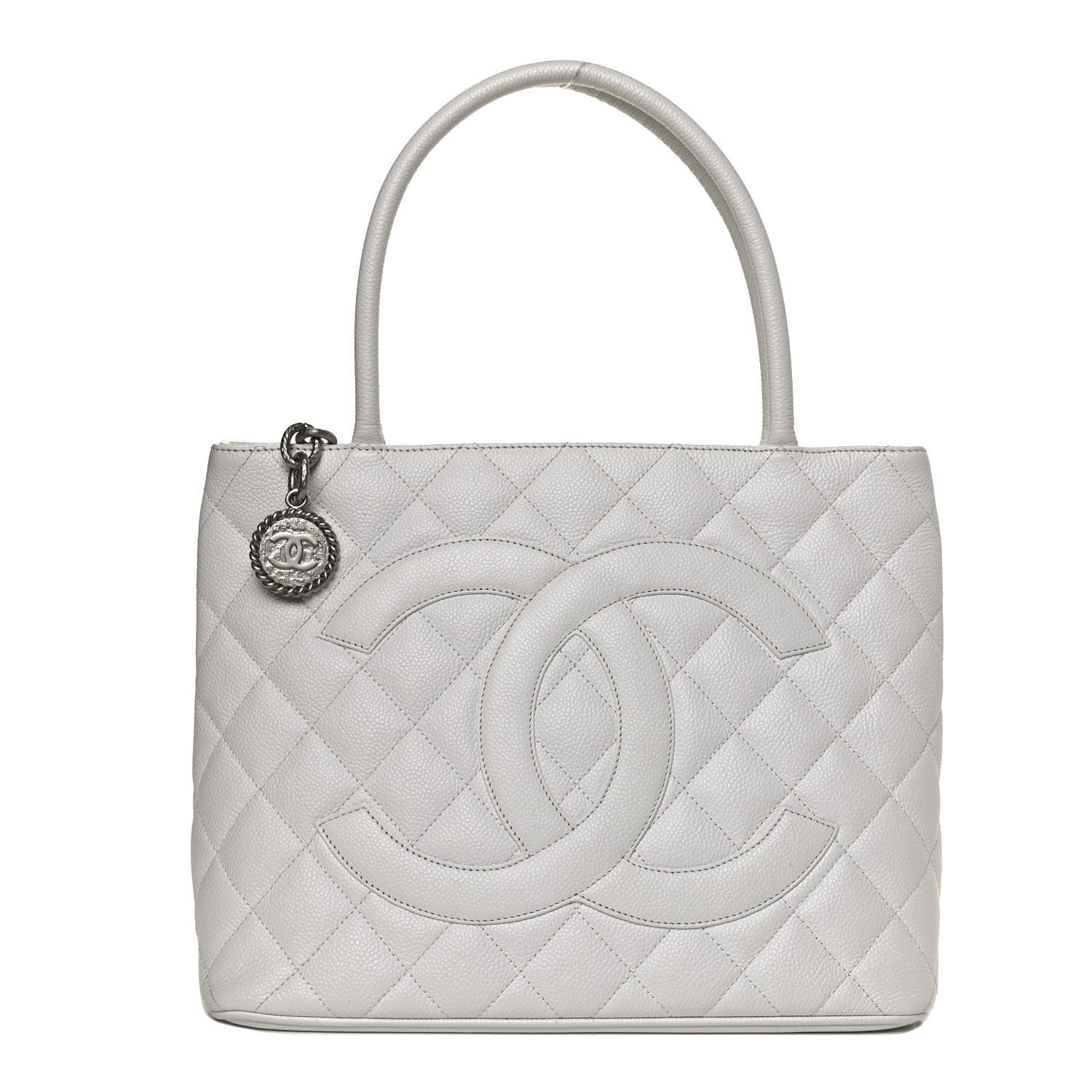 Chanel Caviar Quilted Medallion Tote White 1 of 10