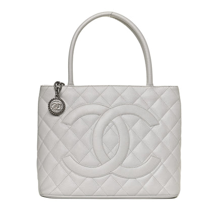 Chanel Caviar Quilted Medallion Tote White 1 of 10