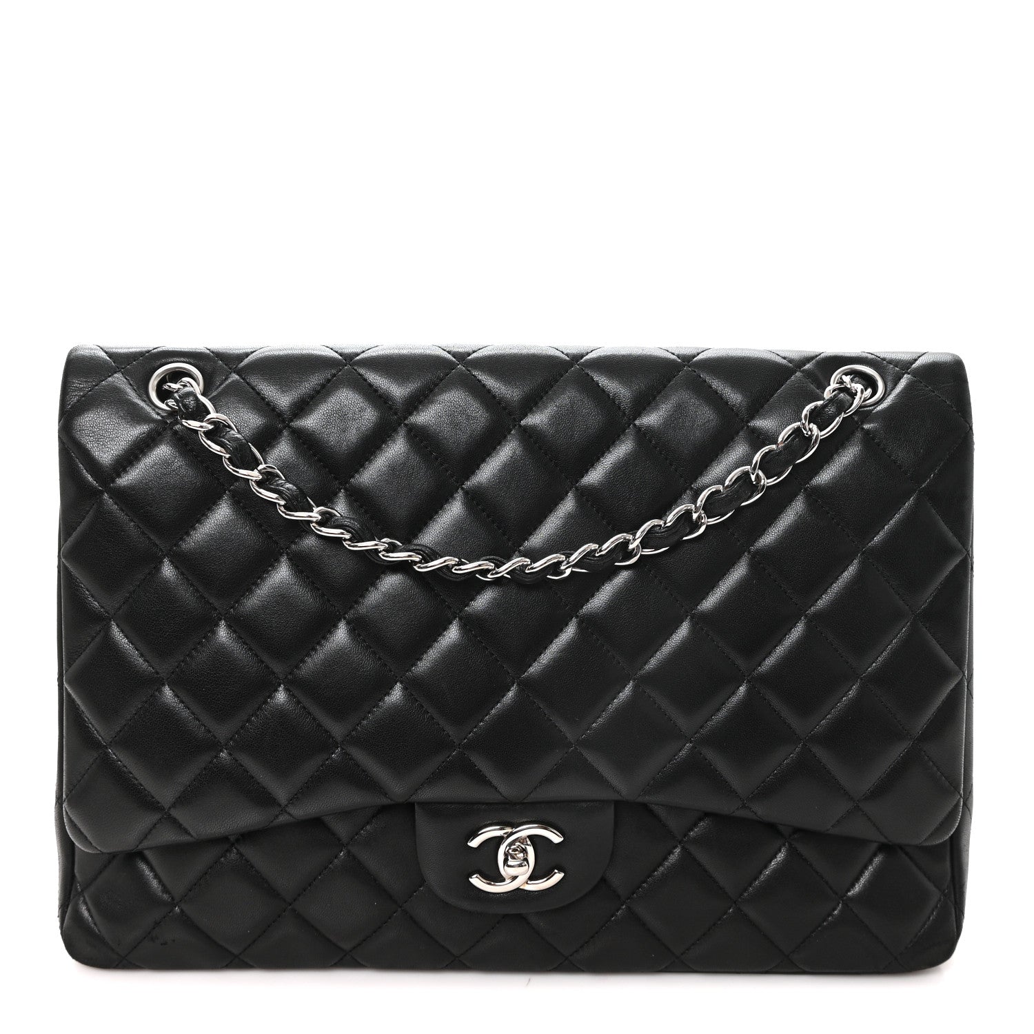 Chanel Lambskin Quilted Maxi Single Flap Black 1 of 10