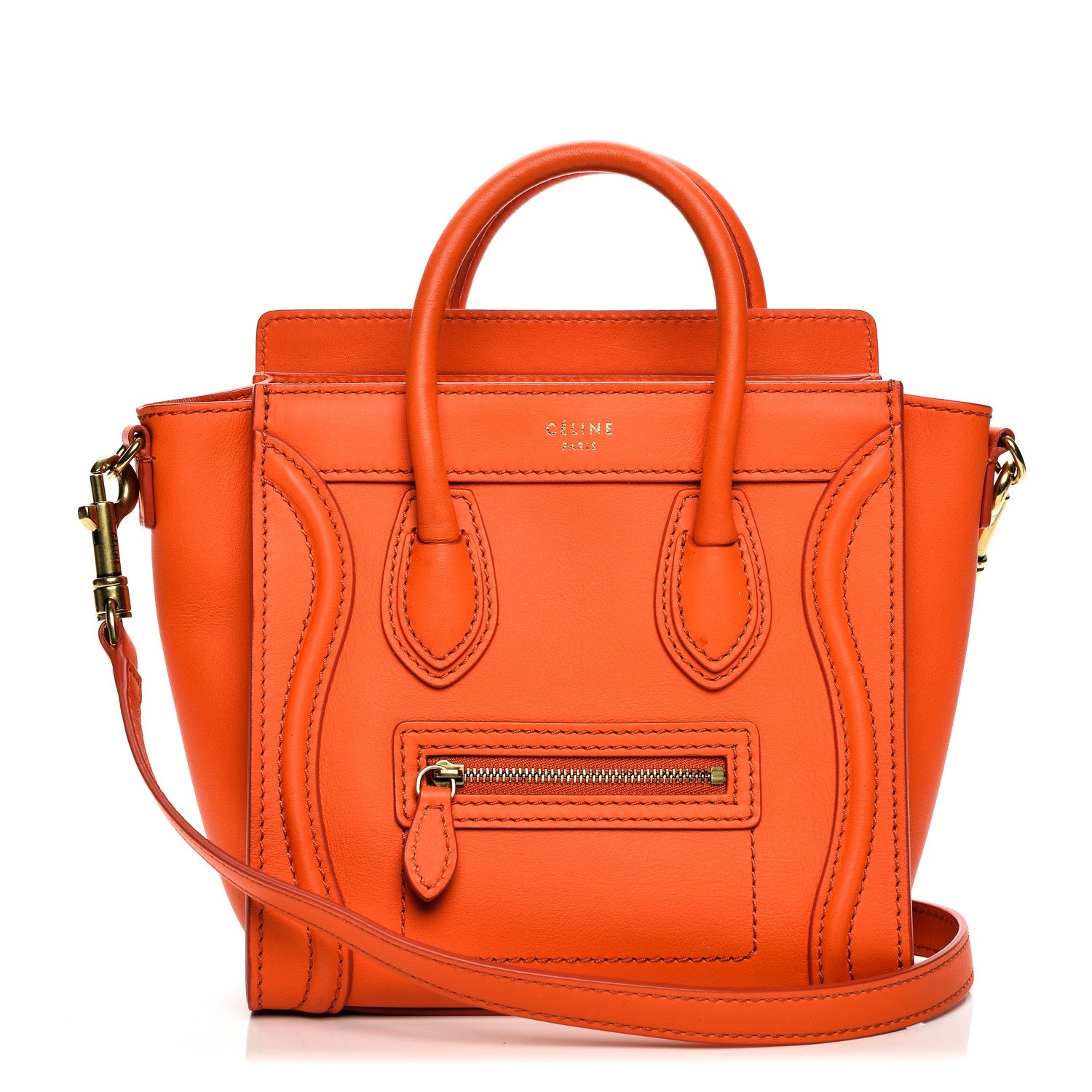 Celine Smooth Calfskin Nano Luggage Fluo Orange 1 of 7