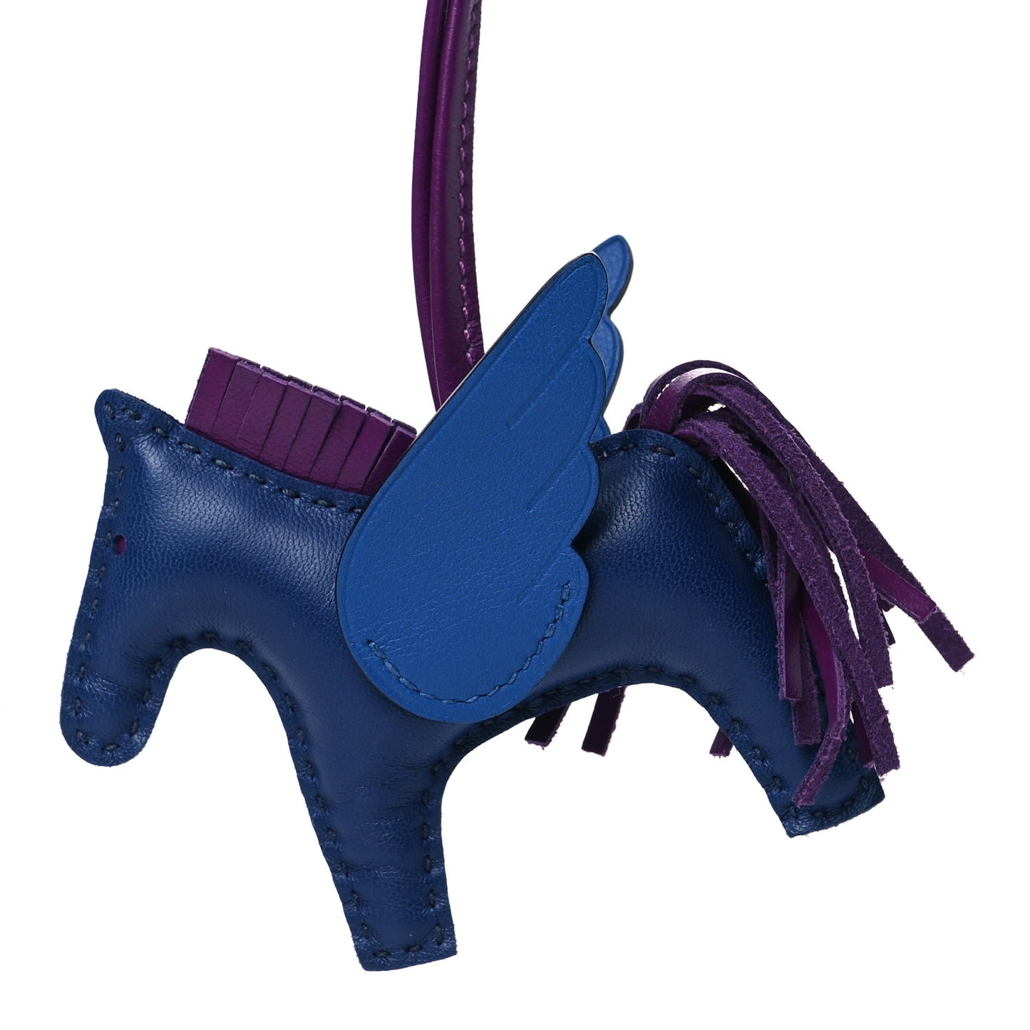 Milo Lambskin Grigri Rodeo Pegase Horse Bag Charm PM Bleu Saphir Violet Bleu France