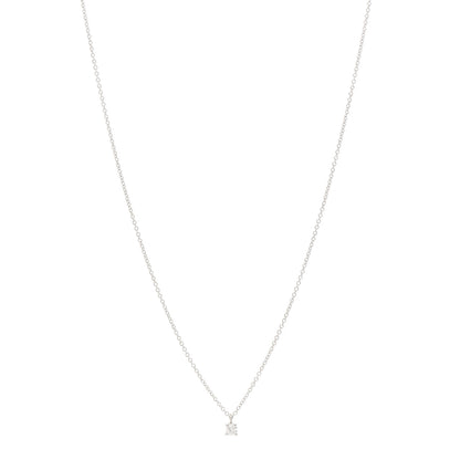 Tiffany Platinum Diamond .10ct Solitaire Pendant Necklace 1 of 5