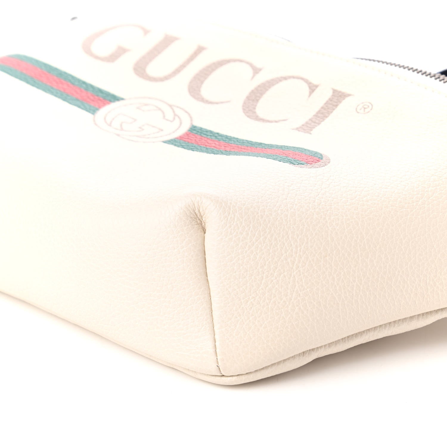 Gucci Grained Calfskin Logo Belt Bag White 7 of 12