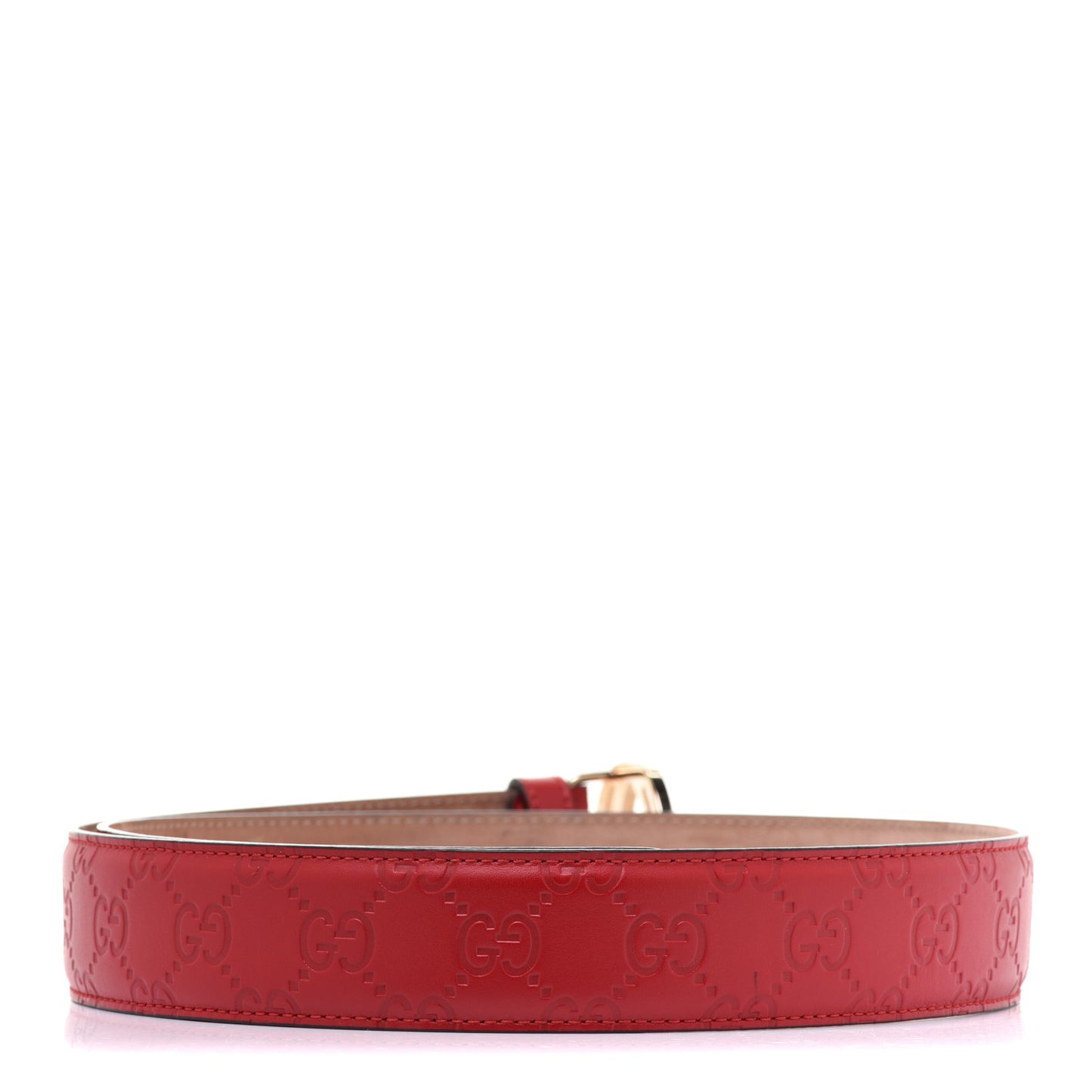 Guccissima Signature Interlocking G 37mm Belt 90 36 Hibiscus Red