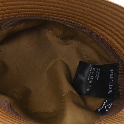 Prada Re-Nylon Metal Triangle Logo Mens Bucket Hat L Tabacco 7 of 9