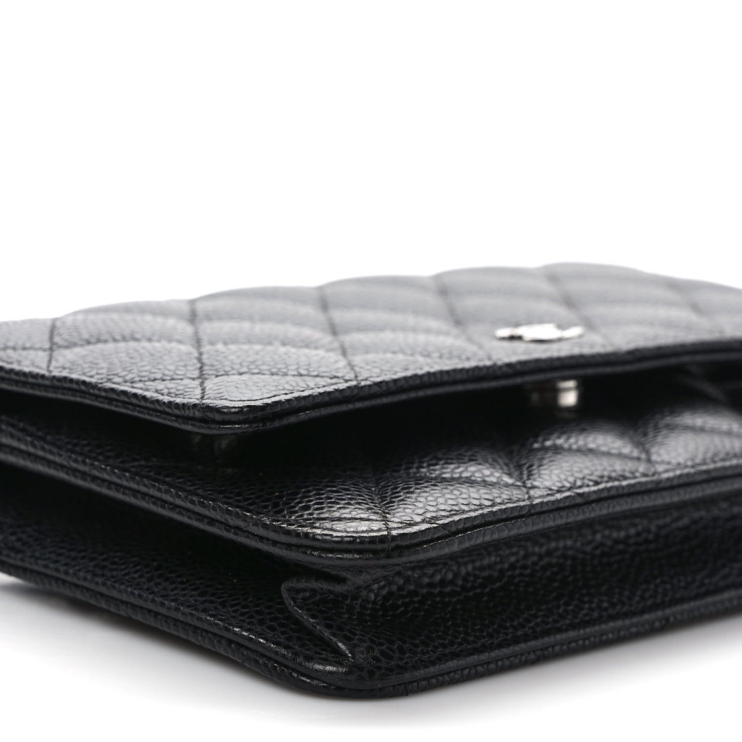 Caviar Quilted Wallet on Chain WOC Black