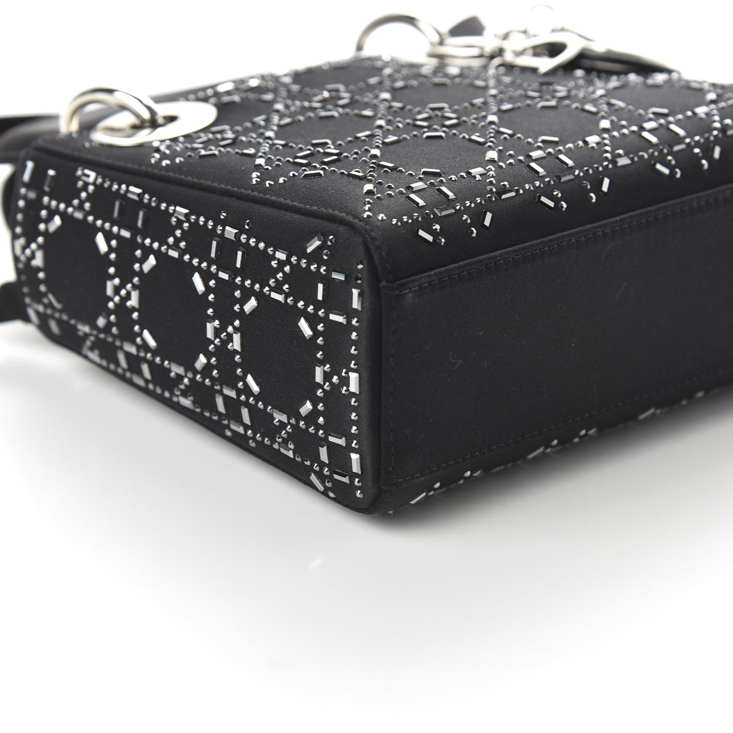 Christian Dior Satin Crystal Cannage Mini Lady Dior Black 6 of 10