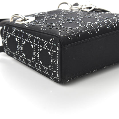 Christian Dior Satin Crystal Cannage Mini Lady Dior Black 6 of 10