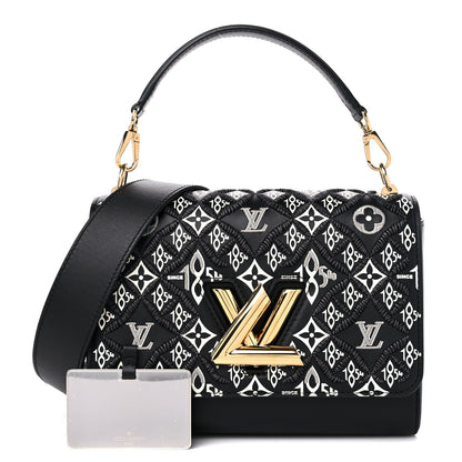 Louis Vuitton Calfskin Since 1854 Embroidered Twist MM Black 1 of 9