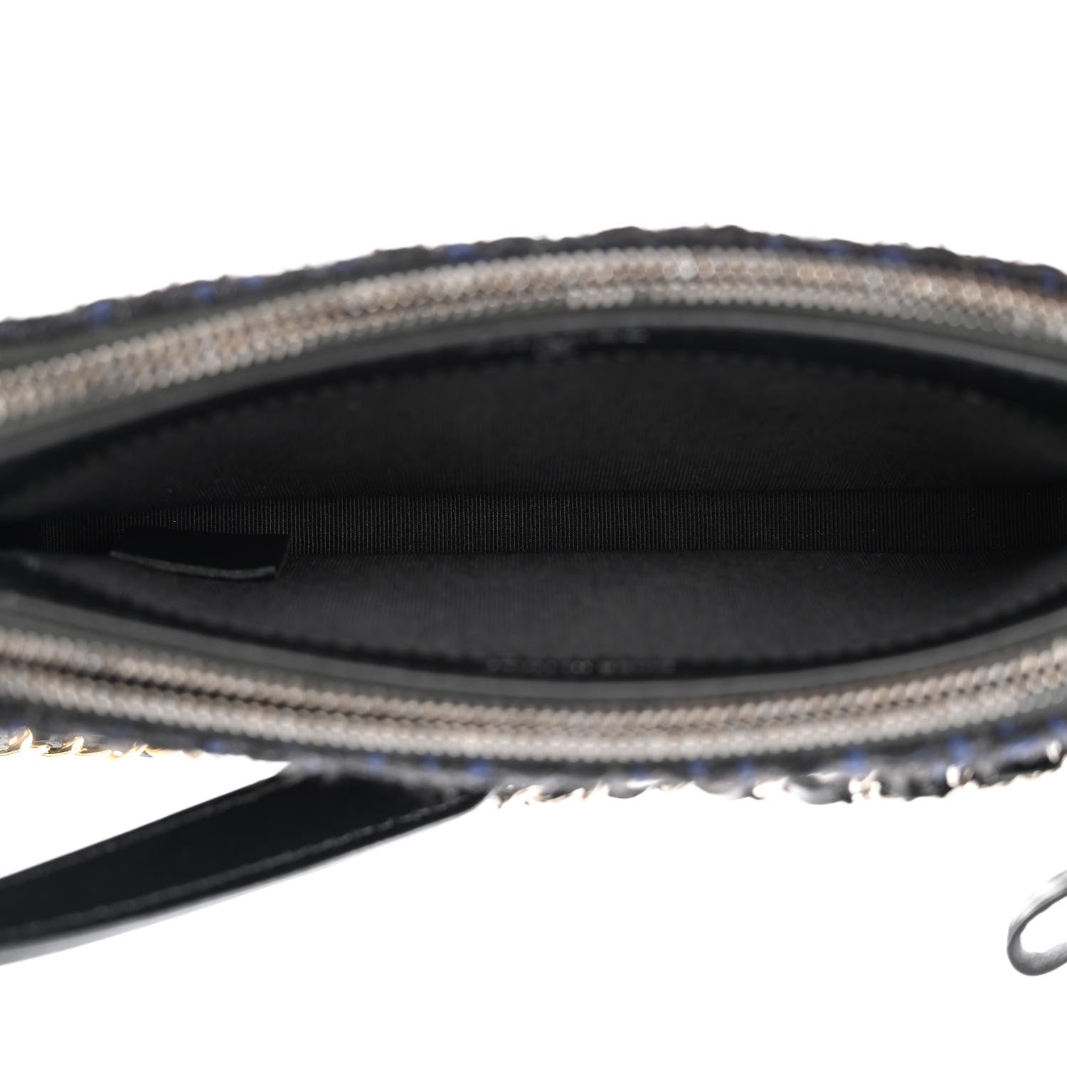 Chanel Tweed Calfskin Small Gabrielle Clutch With Chain Black Blue 6 of 17