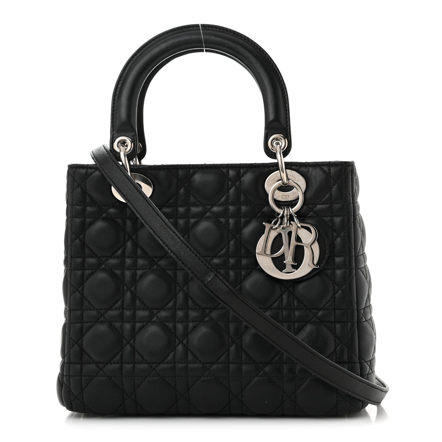 Christian Dior Lambskin Cannage Medium Lady Dior Black 1 of 10