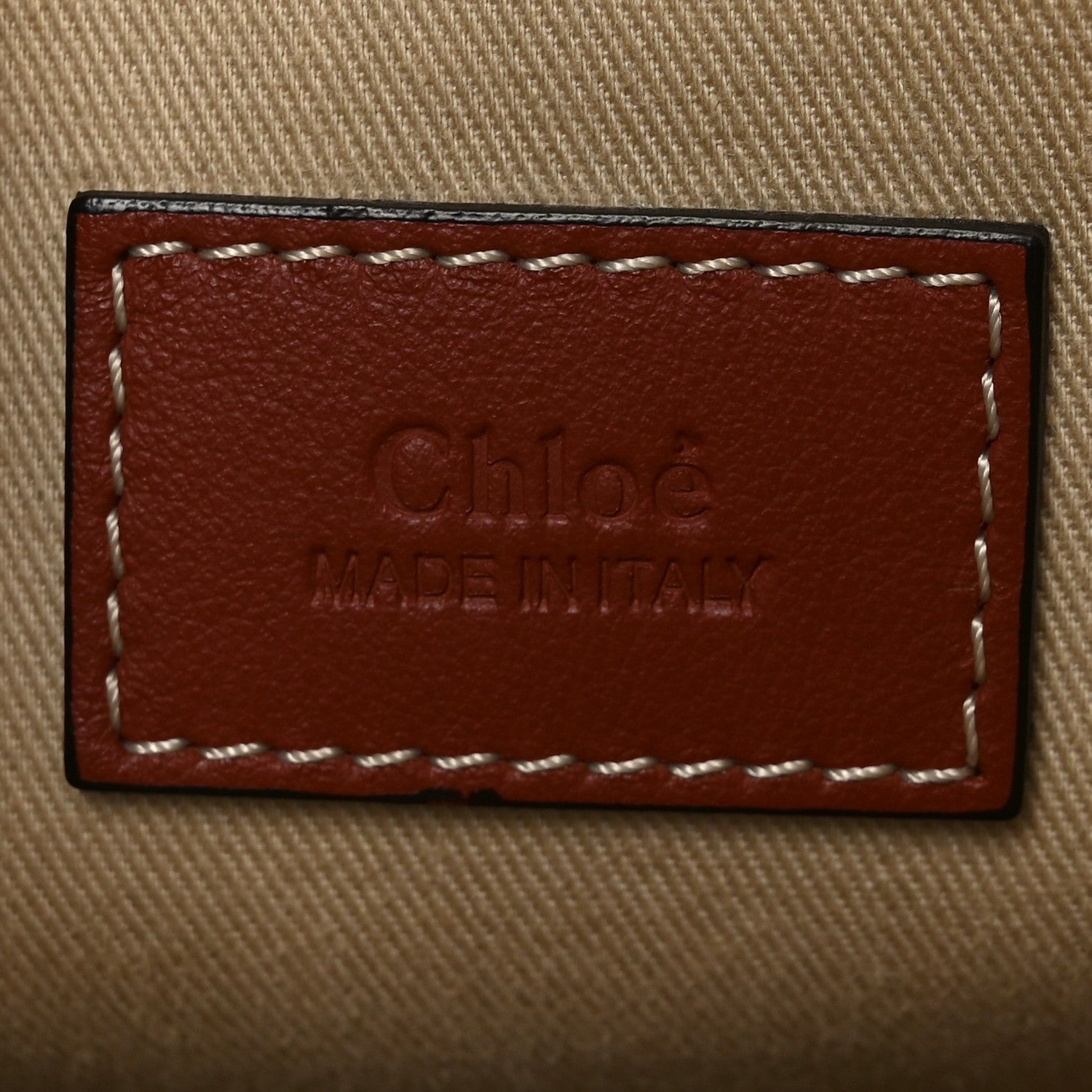 Chloe Linen Calfskin Medium Woody Ribbon Tote White Brown 6 of 10