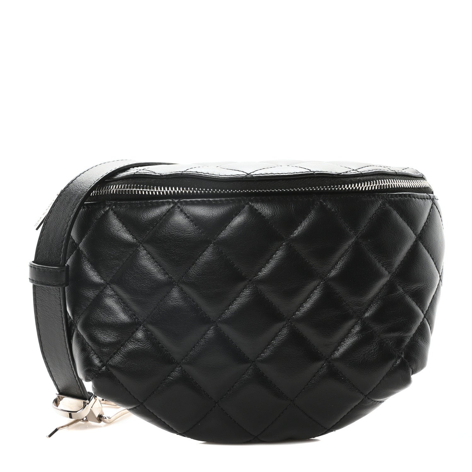 Chanel Calfskin Quilted Waist Belt Bag Black 1 of 10