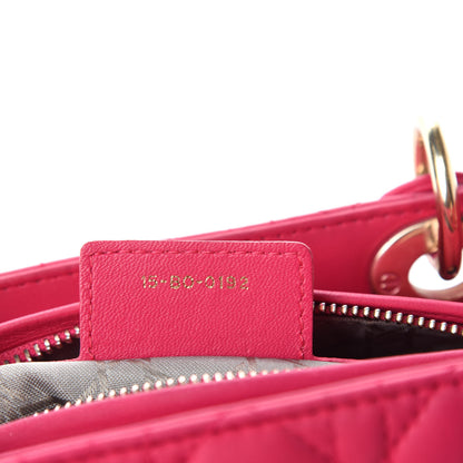 Christian Dior Lambskin Cannage Medium Lady Dior Pink 9 of 10