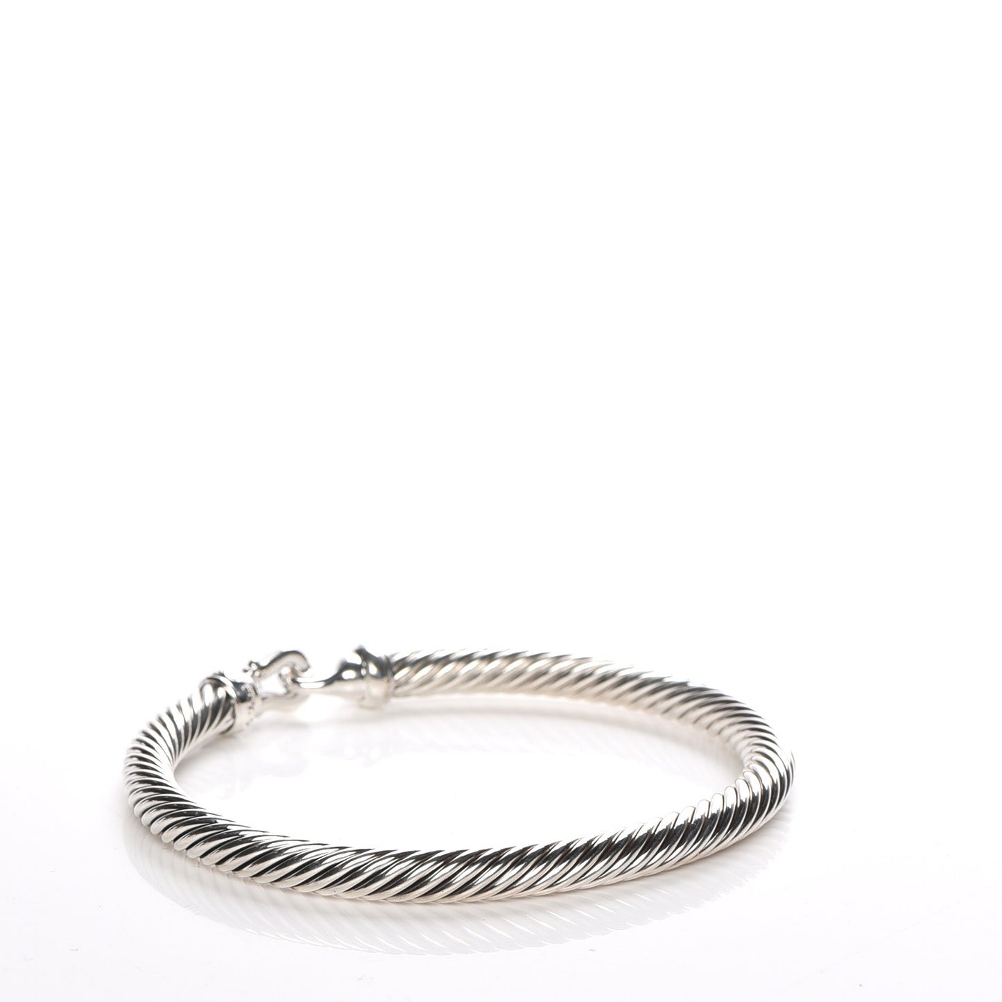 Sterling Silver Diamond 5mm Cable Buckle Bracelet