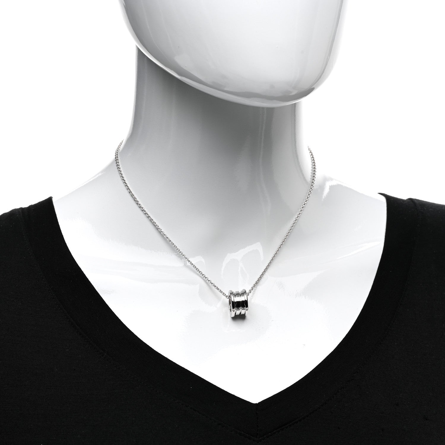 Bulgari 18K White Gold B.Zero1 Pendant Necklace 2 of 4
