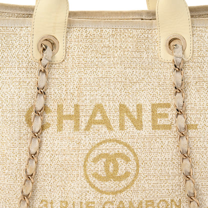 Chanel Canvas Large Deauville Tote Ivory 8 of 13