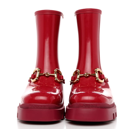 Gucci Rubber Womens Horsebit Ankle Boots 39 Petunia 2 of 8