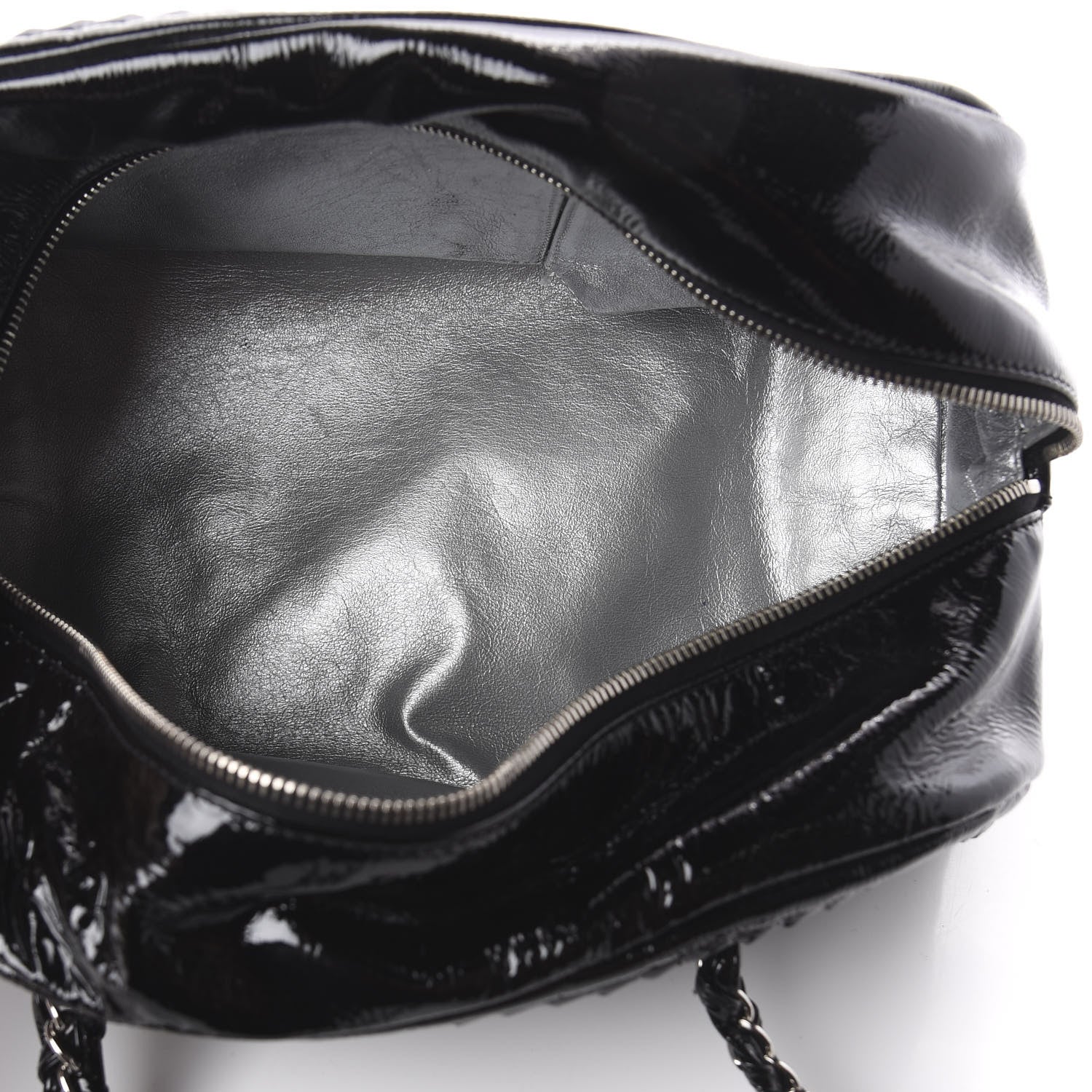 Chanel Patent Medium Luxe Ligne Bowler Black 4 of 9