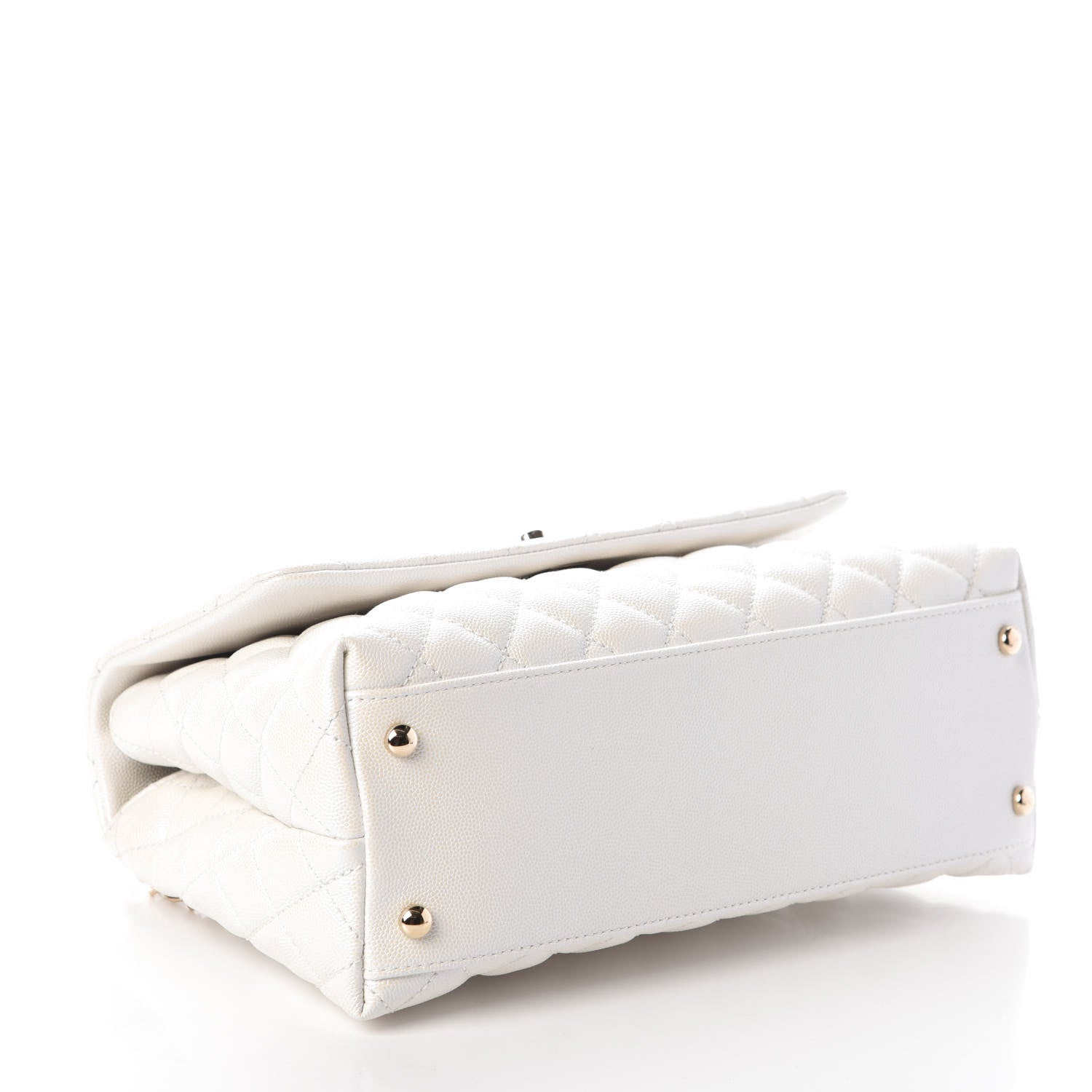 Chanel Iridescent Caviar Quilted Small Coco Handle Flap White 5 of 10