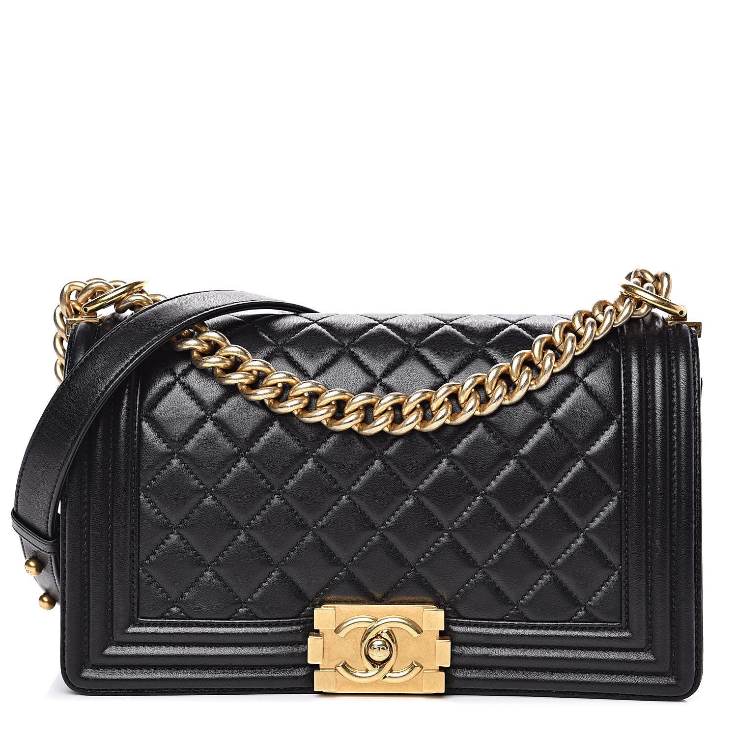 Chanel Lambskin Quilted Medium Boy Flap Black 1 of 16