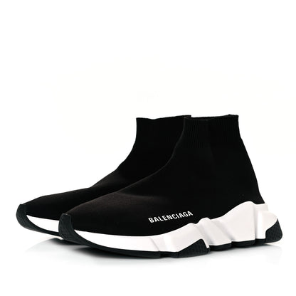 Balenciaga Neoprene Knit Womens Speed Sneakers 37 Black White 2 of 7