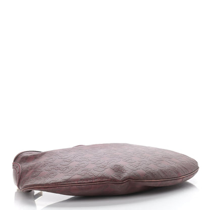 Gucci Calfskin Horsebit Embossed Glam Hobo Burgundy 4 of 14