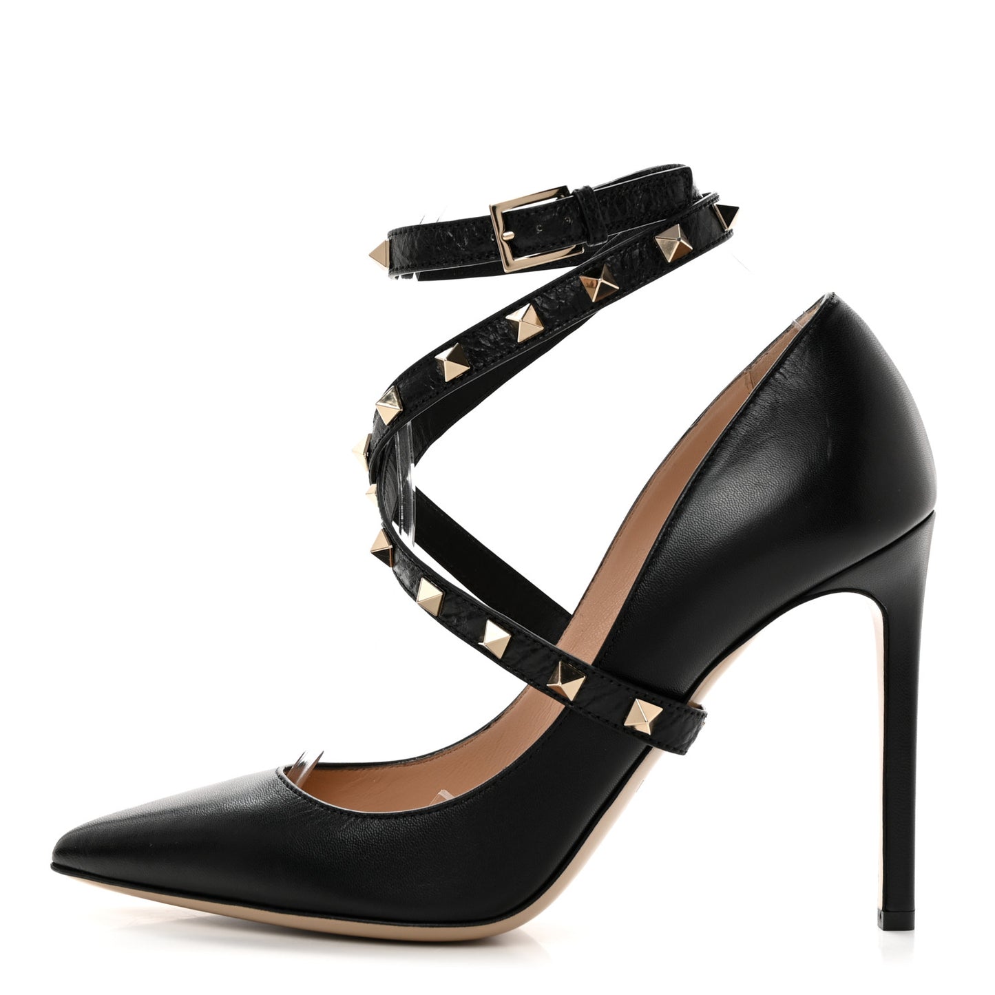 Nappa Rockstud Ankle Strap 105mm Pumps 39 Black