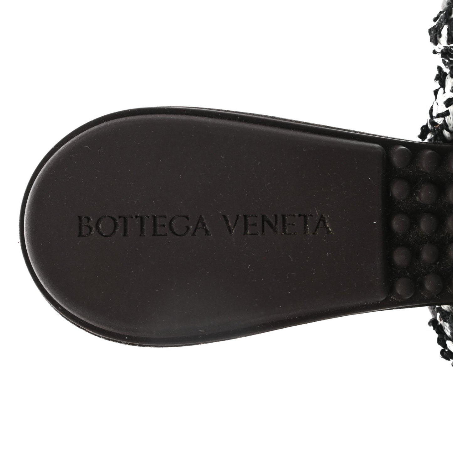 Lambskin Rope Woven Dot Sandals 37.5 Black