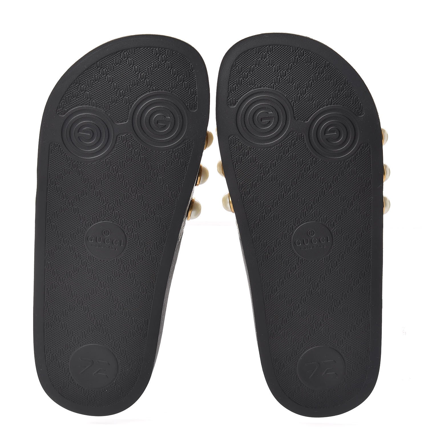 Gucci GG Supreme Monogram Pearls Slide Sandals 34 Beige 5 of 8