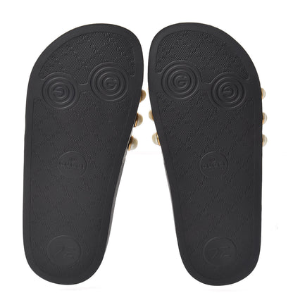 Gucci GG Supreme Monogram Pearls Slide Sandals 34 Beige 5 of 8