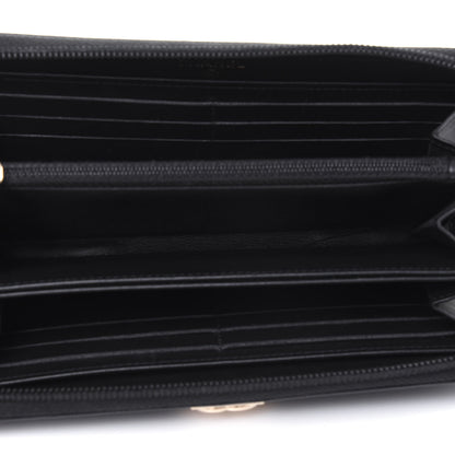 Chanel Caviar Quilted Boy Long Zip Around Wallet Black 5 of 14
