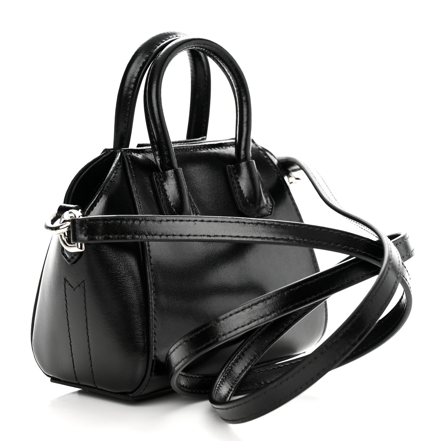 Shiny Lord Calfskin Micro Antigona Black