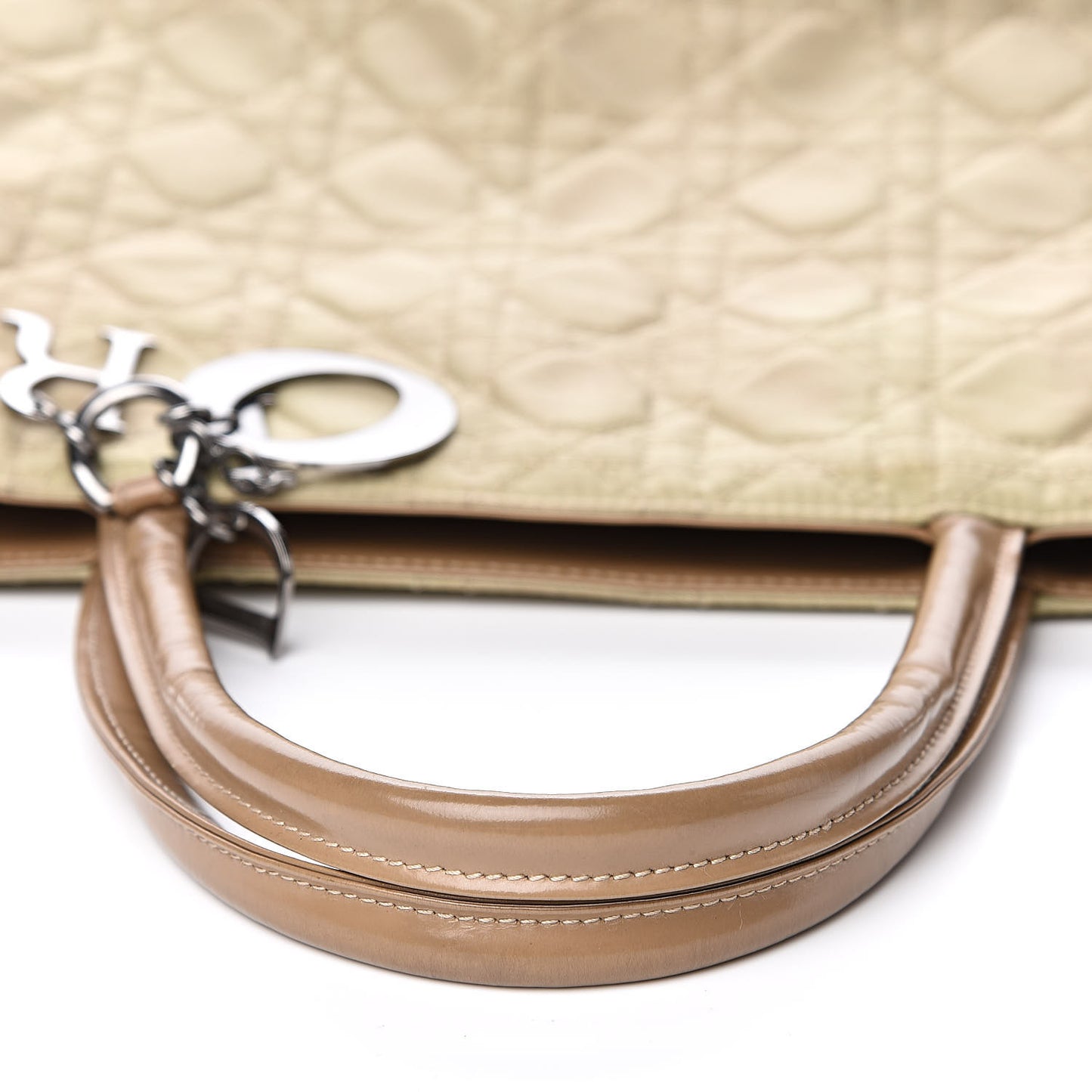 Nylon Cannage Shopper Tote Beige