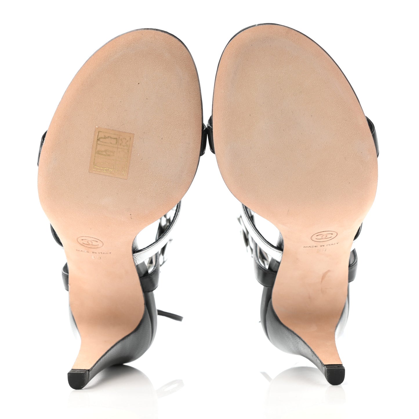 Lambskin Patent Camellia Ankle Strap Sandals 39 Black