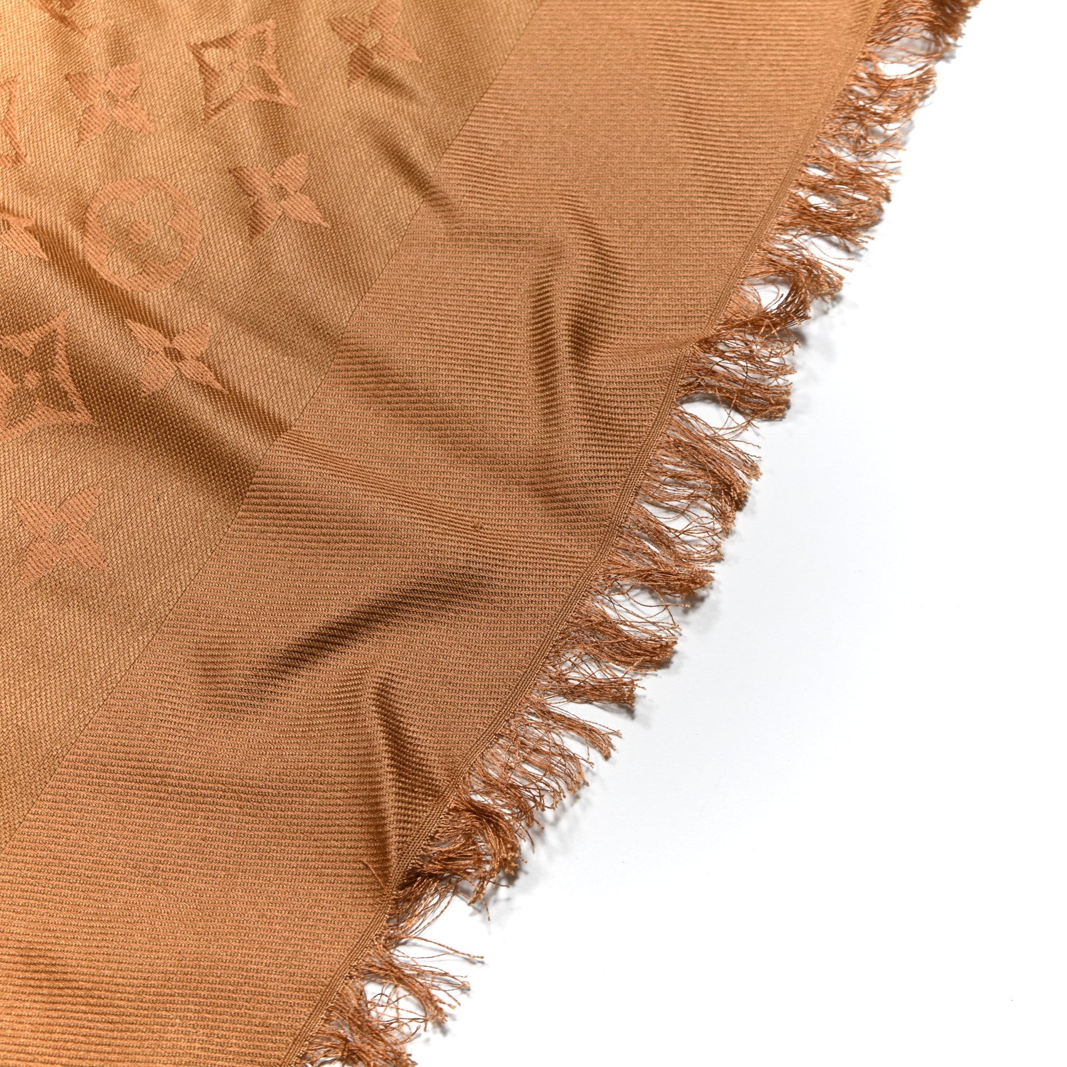 Louis Vuitton Silk Wool Monogram Shawl Cappuccino 5 of 6